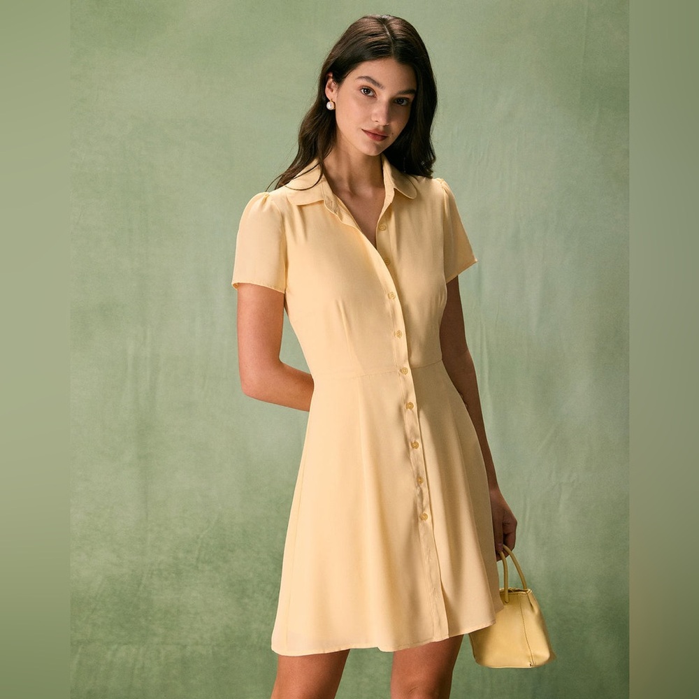 90s vintage Sage green Silk button Mini Dress